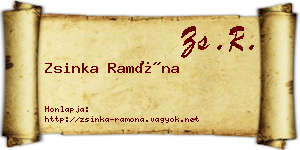 Zsinka Ramóna névjegykártya